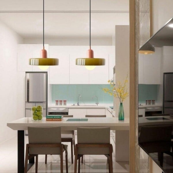 Morandi Disc Orb Glass Pendant Lamp S8