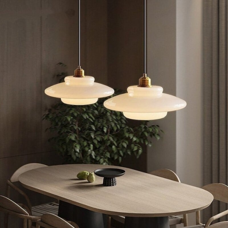 Art Deco Opal Glass Pendant Light S45