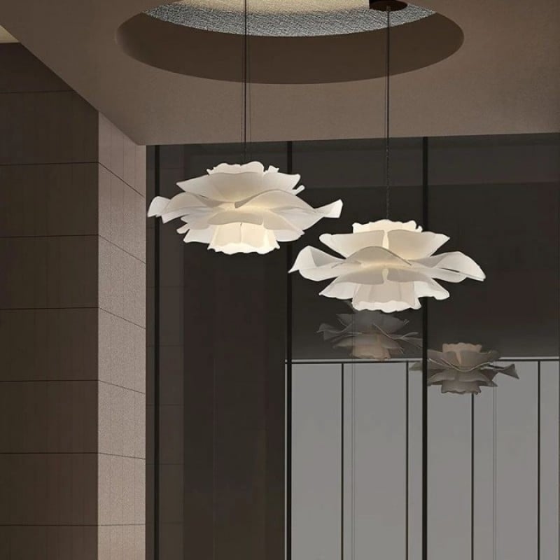Nordic White Lotus Flower Pendant Light S30