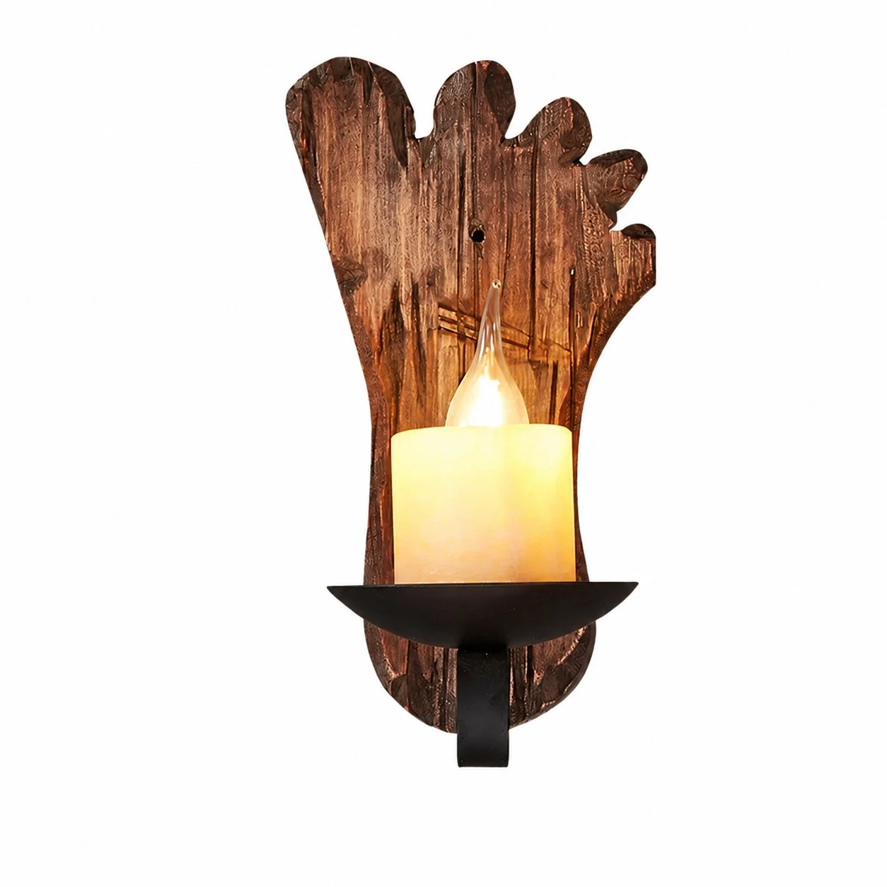 Carved Hand Candle Sconce
