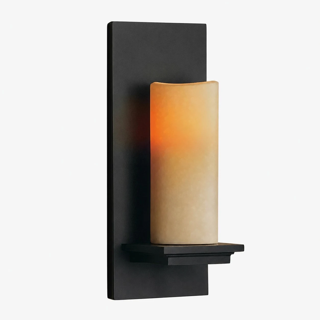 Small jade and iron wall lamp front view