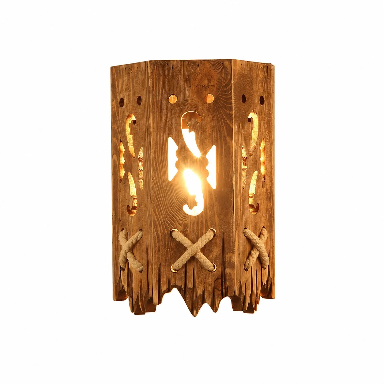Cutout Wood Shade Wall Sconce