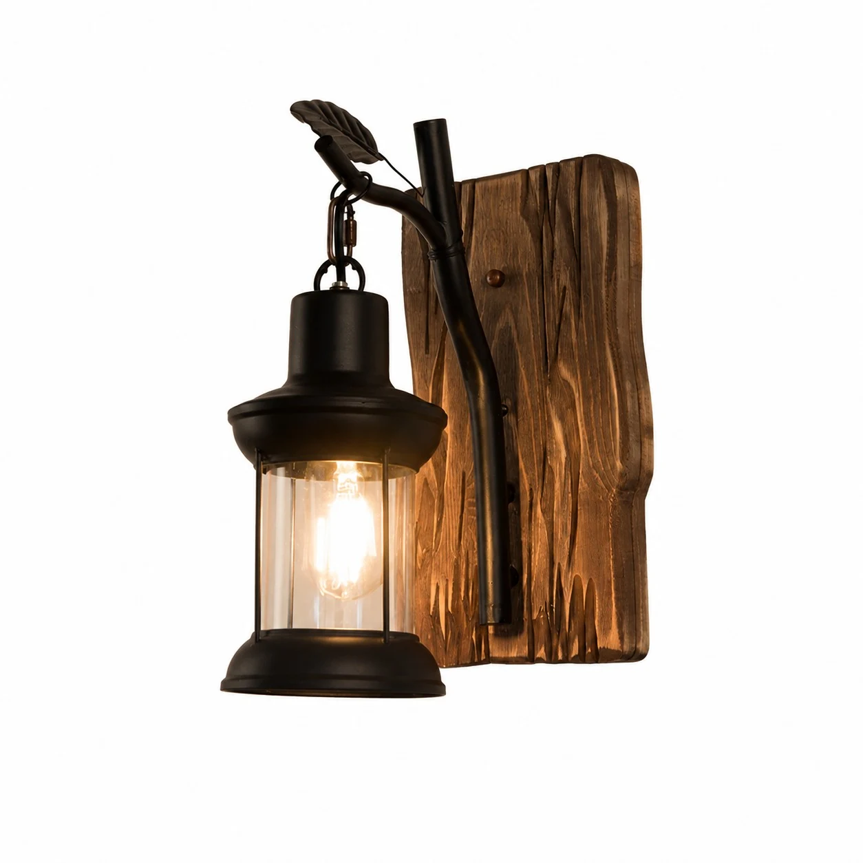 Rustic Hook Lantern Sconce