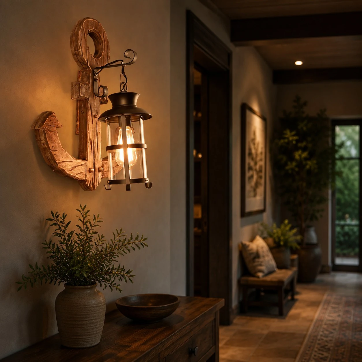 Cafe Corner Anchor Lantern Scene