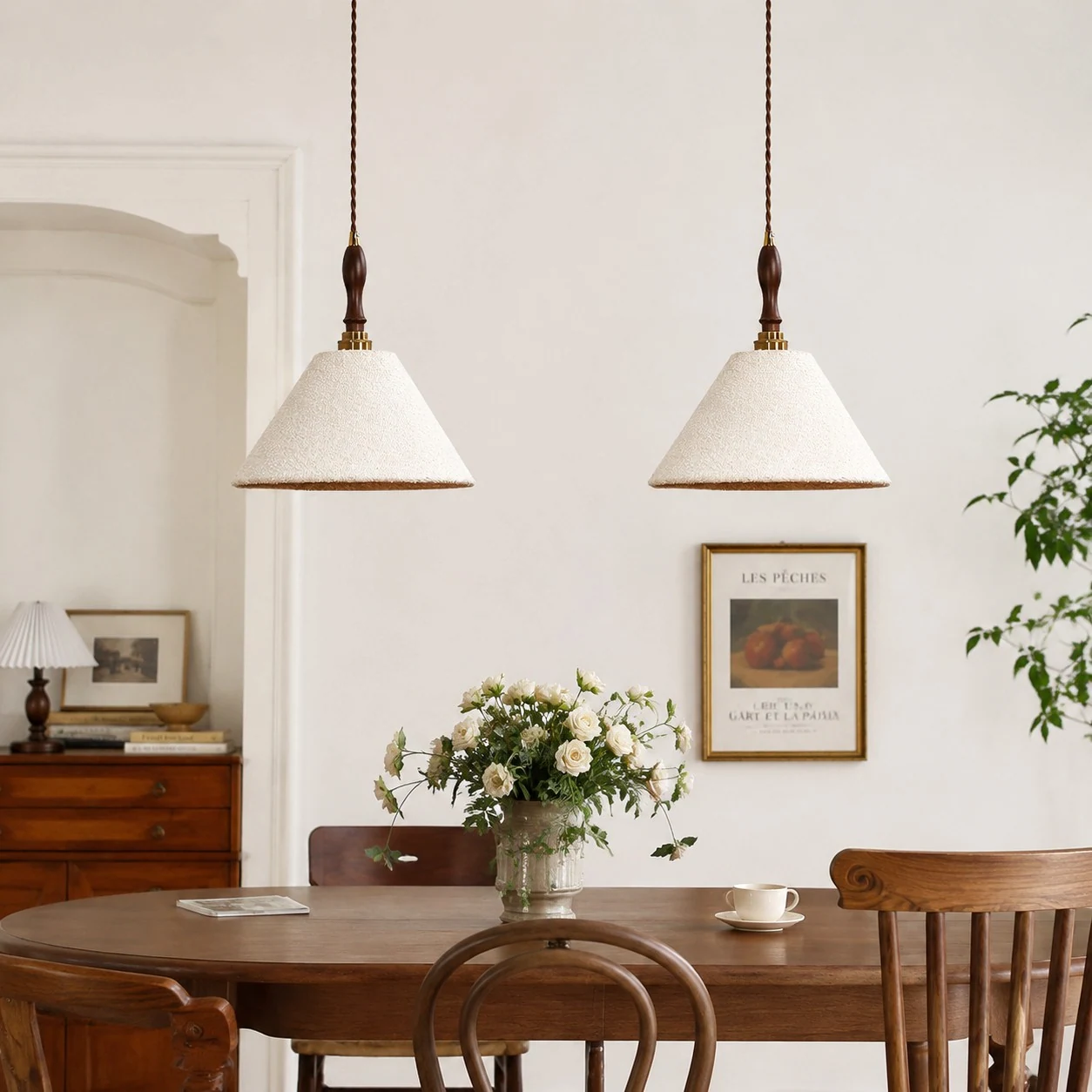 Dining table pendant pair scene