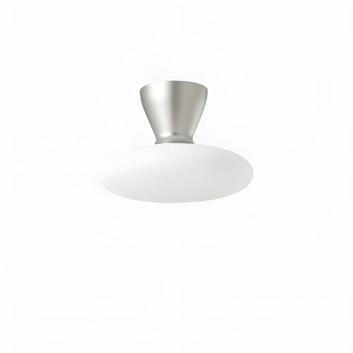 White glass and Silver finish, 18 cm / 7.1 in size