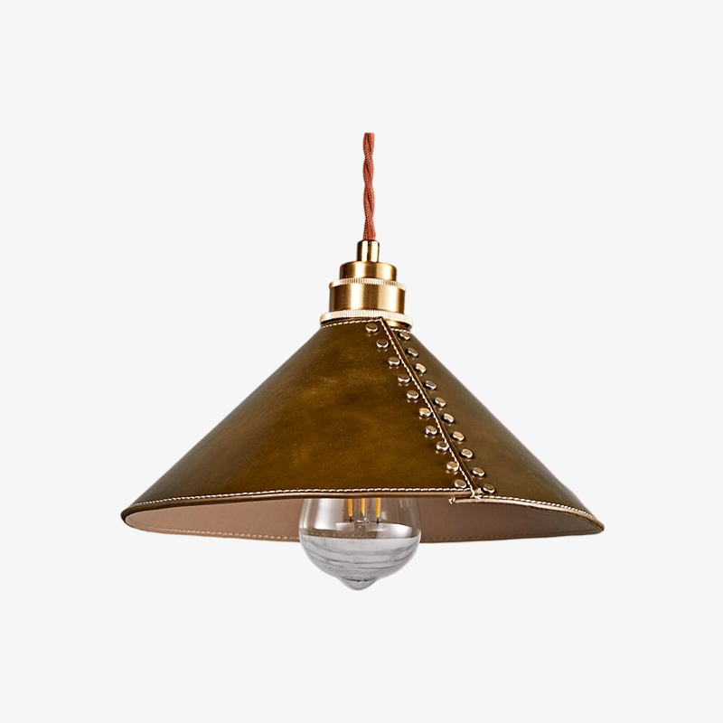 Brown leather pendant lamp original SKU view